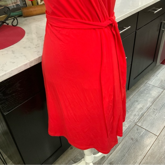 JB by Julie Brown Solid Red Marlina Knit Wrap Dress 
Size Medium 
New With Tags - Picture 3 of 16